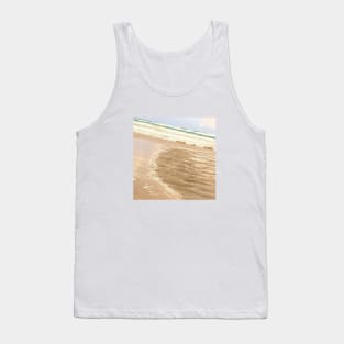 Sea waves foam, foam, tropical, sea, waves, wave, beach, ocean, summer, seascape, nature, water, travel, bronze, art, surf, color, watercolor, tan, Tank Top